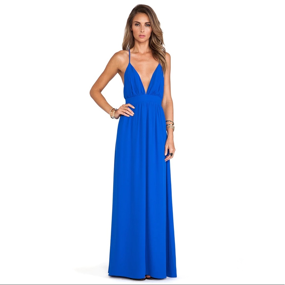 Revolve Lovers + Friends Good As Gold Maxi Dress in Cobalt Size Medium